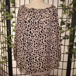 Sanctuary Leopard Print Sleeve Blouse Size XL